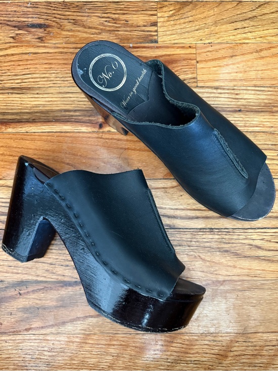 No. 6 Shoes - No. 6 Open Toe Platform Clogs 37